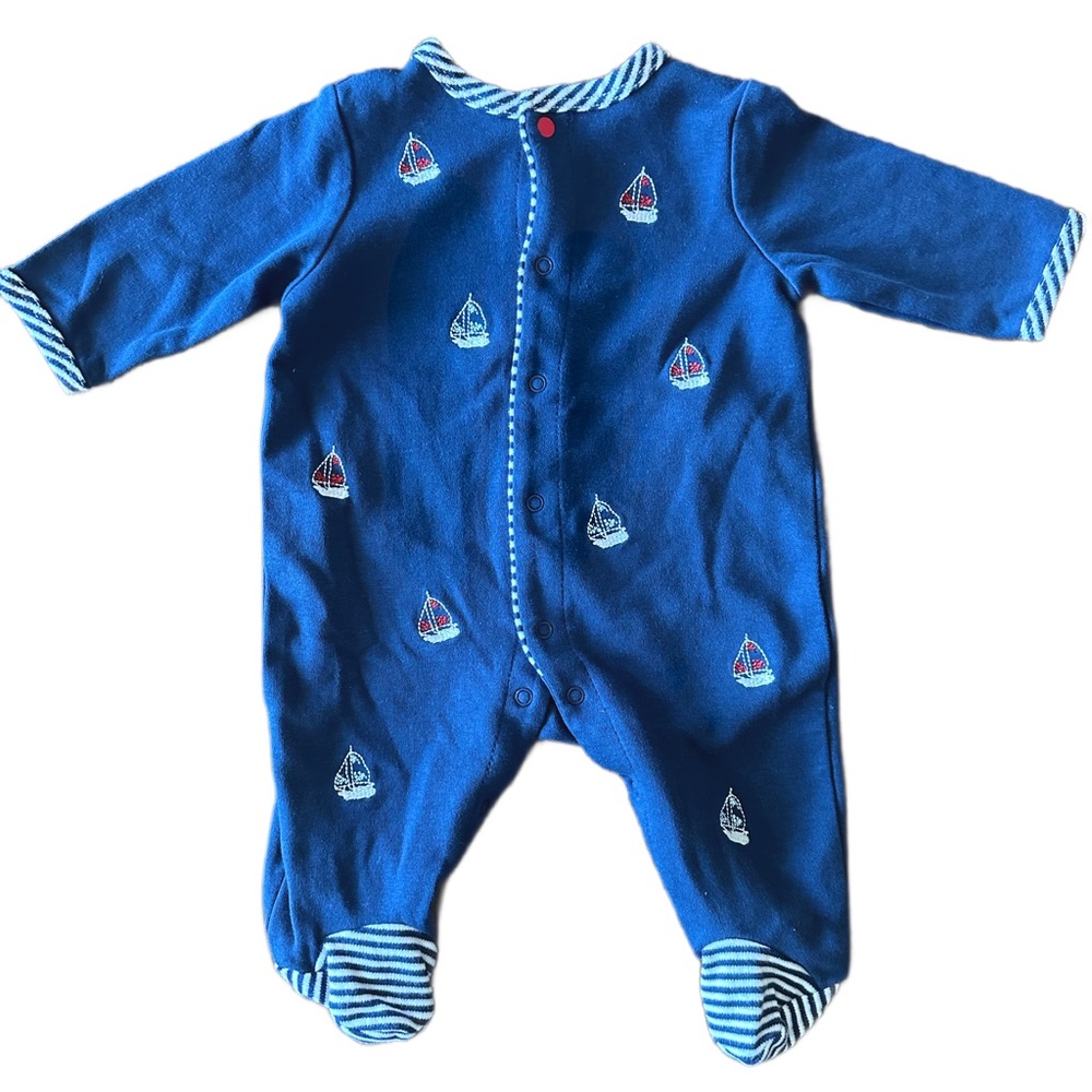 Little Me Sailboat Footie NB
